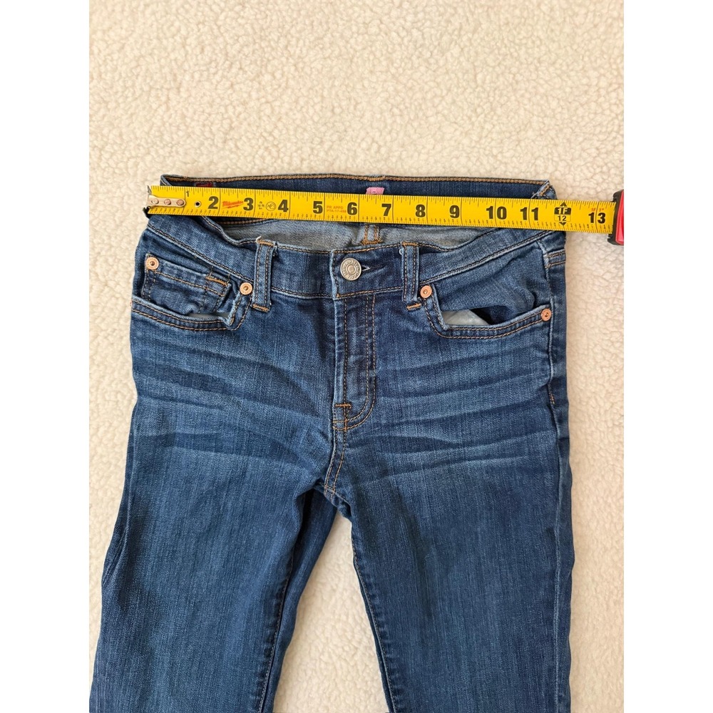 7 For All Mankind Roxanne Jeans Girls 10 Blue Slim Straight Leg Stretch Denim - Picture 7 of 11